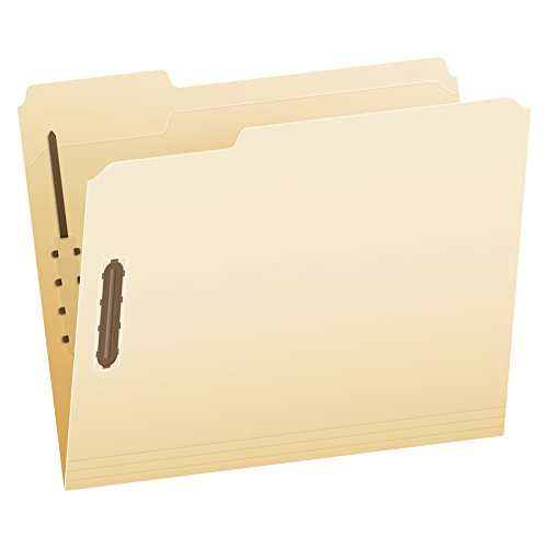 Pendaflex Fastener Folders, 2 Fasteners, Letter Size, Manila, 1/3 Cut Tabs, in Left, Right, Center Positions, 50 Per Box (FM213)