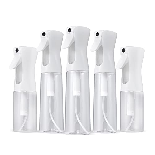 Mister Mist Spray Bottles 5-Pack for Hair, Plant Mister Spray Bottle for Plants, Cleaning Spray Bottle, Fine, Clear Pressurized Continuous Spray Bottle