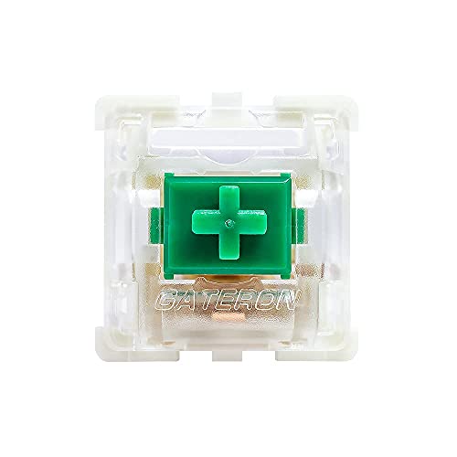 Granvela Pack 32 Gateron KS-9 Green Switches for Mechanical Keyboards,3-pin White-Shell Supporting SMD RGB Light