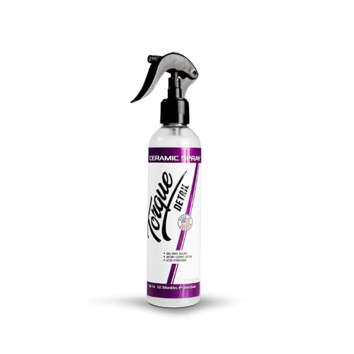 Torque Detail Ceramic Spray - Easy to Apply, Ceramic Coating Spray - Proprietary Silica Formula (Nano SiO2) Seals & Shields Car’s Clear Coat - Hydrophobic Protection & High-Gloss Shine (8 oz)