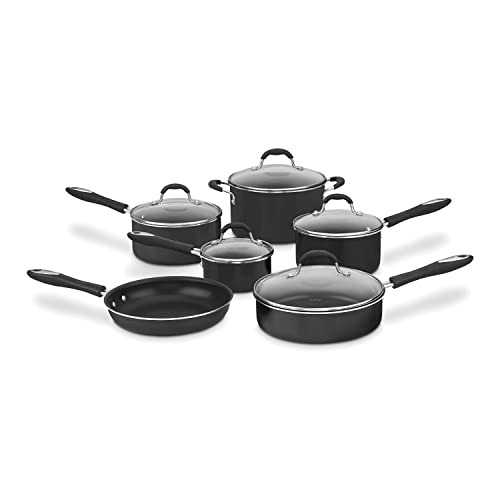 Cuisinart 11-Piece Nonstick Cookware Set, Black, 55-11BK