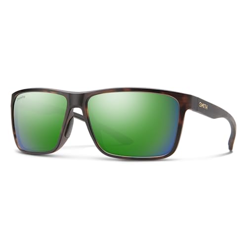 SMITH Riptide Sunglasses – Performance Sports Active Sunglasses for Biking, Running & More – For Men & Women – Matte Tortoise + Green ChromaPop Glass Polarized Mirror Lenses