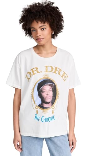 DAYDREAMER Women's Dr. Dre The Chronic Merch Tee, Vintage White, S
