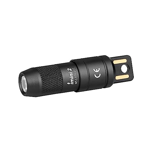 OLIGHT IMINI 2 EDC Rechargeable Keychain Flashlight, 50 Lumens Compact and Portable Mini Light, Tiny LED Keyring Lights with Built-in Battery Ideal for Everyday Carry and Emergencies (Black)