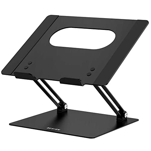 BESIGN LS10 Aluminum Laptop Stand, Ergonomic Adjustable Notebook Riser Holder Computer Stand Compatible with Air, Pro, Dell, HP, Lenovo More 10-14' Laptops, Black