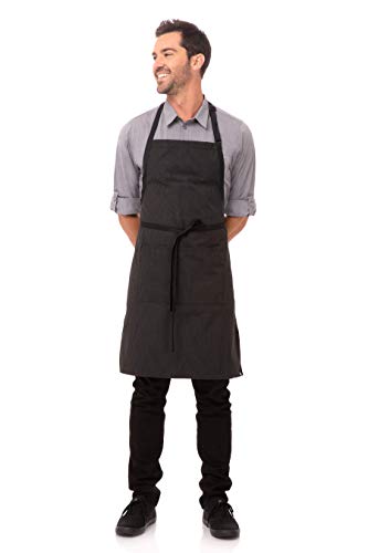 Chef Works Unisex Butcher Apron with Contrasting Ties, Pinstripe, One Size