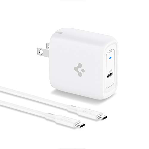 45W Super Fast Charger USB C, Spigen [GaN Fast] PD 45W PPS 25W Type C Charge for Galaxy S24 Ultra Plus Z Fold Flip 5 4 S23 S22 FE Note 20 Pixel Fold 8 Pro 7 Tab S9 iPad (Cable Included/Foldable Plug)