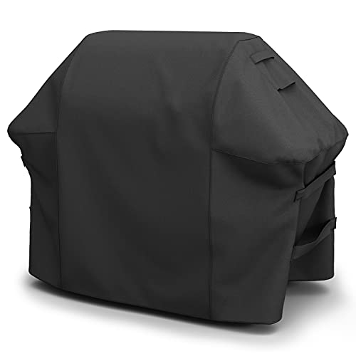 Grill Cover for Weber Spirit 200/300 Series, Also Fits for Spirit II 300, Double Straps and Built-in Vents, Waterproof, 52-Inch, Black