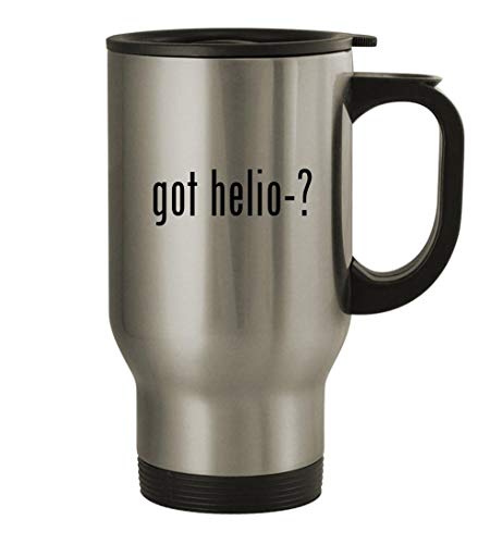 Knick Knack Gifts got helio-? - 14oz Stainless Steel Travel Coffee Mug, Silver
