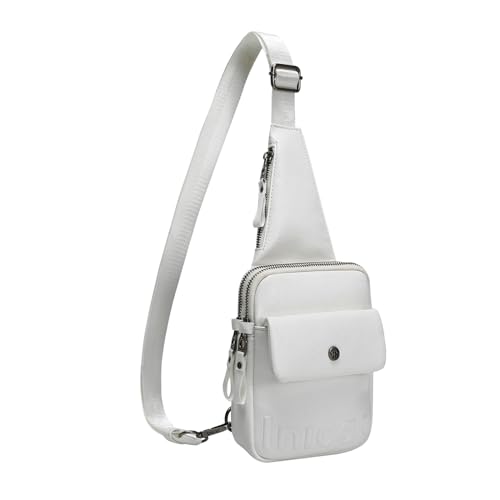 INICAT Small Crossbody Sling Bags Travel Fanny Packs Purse for Women(Magnetic Front Pocket White)