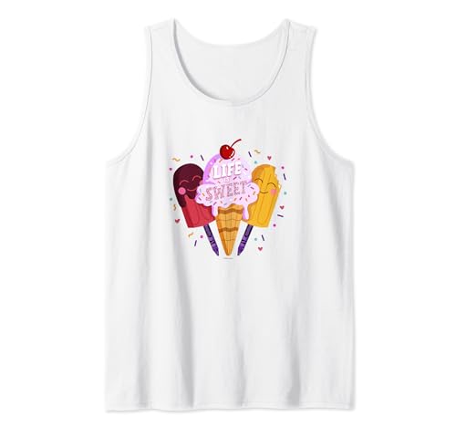 Crayola Life Is Sweet Ice Cream & Popsicles With Sprinkles Tank Top