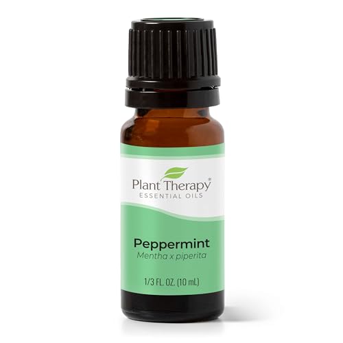 Plant Therapy Peppermint Essential Oil 10 mL (1/3 oz) 100% Pure, Undiluted, Natural Aromatherapy for Diffuser & Topical Use, Digestion, Respiratory, & Massage, Peppermint Oil for Skin & Hair