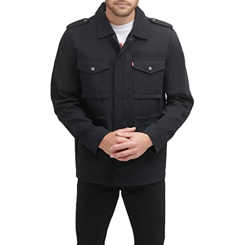 Levi's Men's Cotton Four Pocket Unlined Military Jacket, Black Corduroy, XX-Large