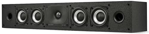 Polk Monitor XT35 Slim Center Channel Speaker - Hi-Res Audio Certified, Dolby Atmos & DTS:X Compatible, 1' Terylene Tweeter & Four 3' Dynamically Balanced Woofer, Wall-Mountable, Midnight Black