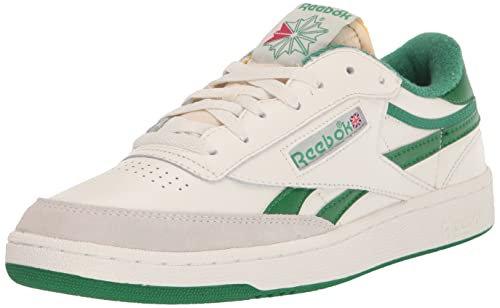 Reebok womens Club C Revenge Sneaker, Chalk/White/Glen Green, 8.5 US