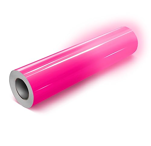 VViViD DECO65 Glow in The Dark Hot Pink Permanent Adhesive Craft Vinyl Roll (12” x 5ft)