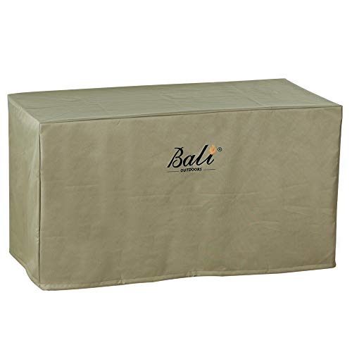 BALI OUTDOORS Rectangular Fire Pit Covers, Waterproof and Weather Resistant PVC Material, Khaki, 42.2' L x 24.2' W x 22.8' H