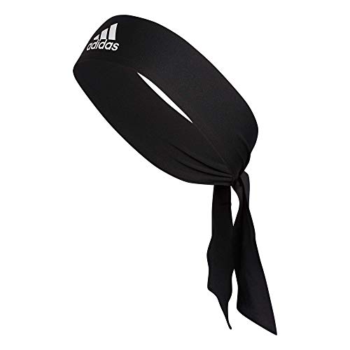 adidas Alphaskin Tie Headband, Black/White, One Size