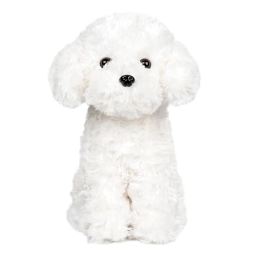 WEIGEDU Toy Poodle Stuffed Animal, Bichon Frise Maltese Dog Puppy Stuffed Animal Plush Toy for Girls Boys Kids Babies Birthday Easter Bedtime Gifts, 12.6' White