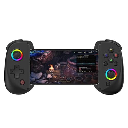 Mobile Gaming Controller,Game Controller for Android/iOS, 6-Axis Gyro Sensor, Hall Effect Sensor, Back Clip, Support for Mobile Phone/Tablet/Switch, Black