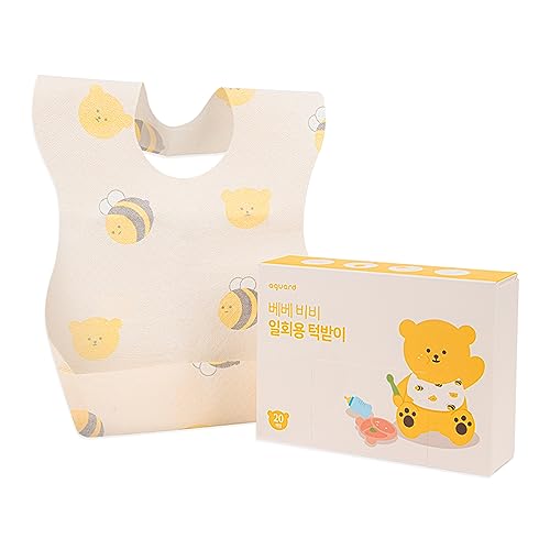 AGUARD Disposable Baby Bibs with Crumb Catcher - Individually Packaged for Easy Travel, Perfect for Boys & Girls 20PCS