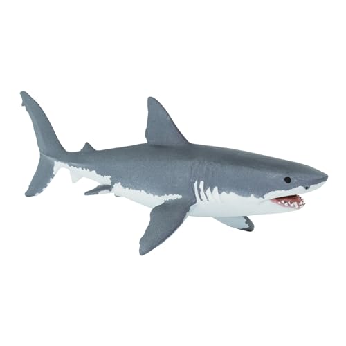 Safari Ltd. Great White Shark Figurine - Lifelike 6.25' Model Figure - Educational Toy for Boys, Girls, and Kids Ages 3+