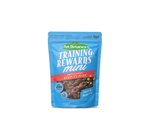 Pet Botanics 4 oz. Pouch Training Rewards Mini Soft & Chewy, Beef Flavor, with 200 Treats Per Bag, The Choice of Top Trainers