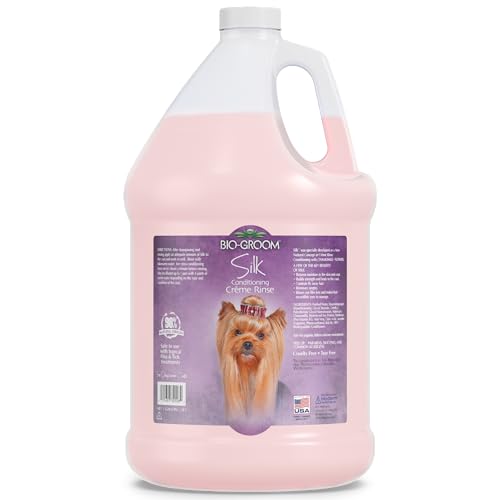 Bio-Groom Silk Creme Rinse Dog Conditioner – Dog Bathing Supplies, Puppy Shampoo, Cat & Dog Grooming Supplies for Sensitive Skin, Cruelty-Free, Made in USA, Tearless Dog Products – 1 Gallon