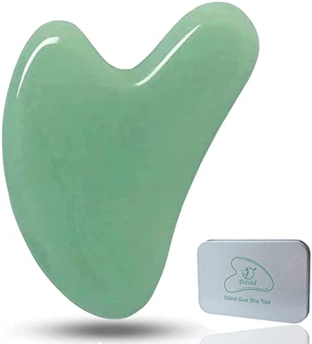 Ditind Gua Sha, Jade Stone Gua Sha Massage Tool, Guasha Tool for Face and Body Skin Massage. Gua Sha Set for Toxins Prevents Wrinkles for SPA Acupuncture, Therapy Trigger Point Treatment.