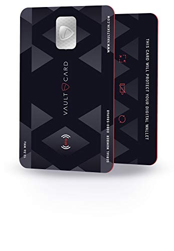 VAULTCARD - RFID Blocking & Jamming Credit & Debit Card Protection for your wallet and passport/NFC Jamming card, protects several cards at the same time