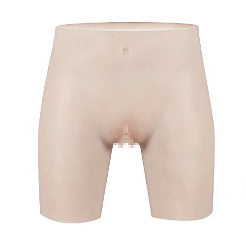 JUYO VONSAN Silicone Panties for Crossdresser Men Hiding Gaff Boxer Briefs (L) White