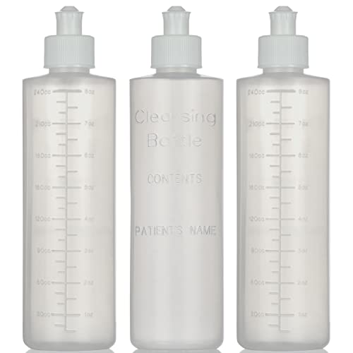 Perineal Squirt Bottle [3 Pack] Refillable Postpartum Lavette Cleansing Irrigation Peri Wash Bottle - 8oz - New Moms or Bidet Use