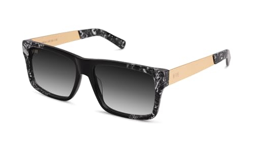 9FIVE Caps LX Black & White Onyx Gradient Sunglasses with CR-39 100% UV Protection Lens - Elevate Your Confidence and Style with Handcrafted Luxury Mens Sunglasses