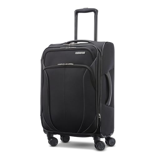 AMERICAN TOURISTER 4 KIX 2.0 Softside Expandable Luggage, Black, 20 Spinner