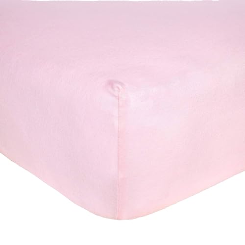 Burts Bees Baby Solid Fitted Crib Sheet Organic Cotton BEESNUG - Blossom Pink, Fits Unisex Standard Bed and Toddler Mattress, Infant Essentials, 52 x 28 Inch 1-Pack