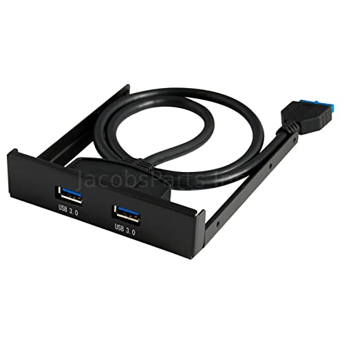 JacobsParts USB 3.0 Front Panel Expansion Bay to 20-Pin Motherboard Header Cable (2-Port)