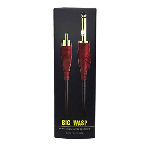 BIGWASP [Premium Quality] Silicone Soft Tattoo RCA Connector Clip Cords for Tattoo Machines (79 Inches)