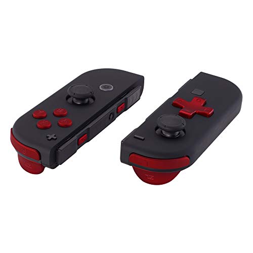 Scarlet Red D-pad ABXY Keys SR SL L R ZR ZL Trigger Buttons Springs, Replacement Full Set Buttons Fix Kits for Nintendo Switch & Switch Oled Joycon (D-pad ONLY Fits for eXtremeRate Joycon D-pad Shell)