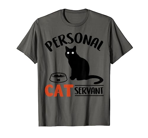 Funny Black Cat Personal Cat Servant T-Shirt