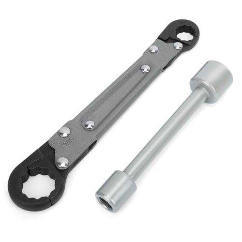 Holdly Plumbing Tools Angle Stop Wrench Kit, Angle-on Wrench Professional Plumber Wrench Tools for Installing New Compression Angle Stop and Removing the Compression Ring,Angle Stop Removal Tools