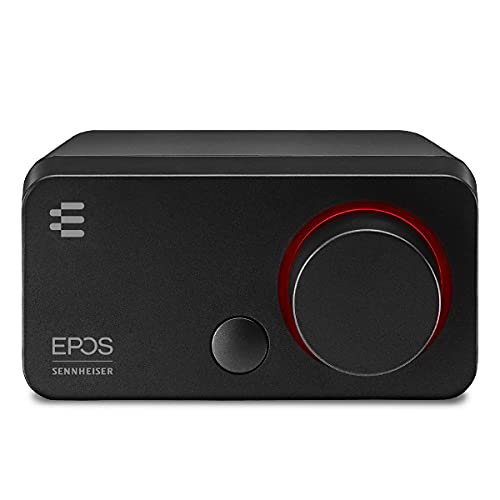 EPOS GSX 300 - External Computer Sound Card - High-Resolution Stereo & 7.1 Surround Sound - LED Volume Dial; Customizable Smart Button - Windows 10 Synchronized