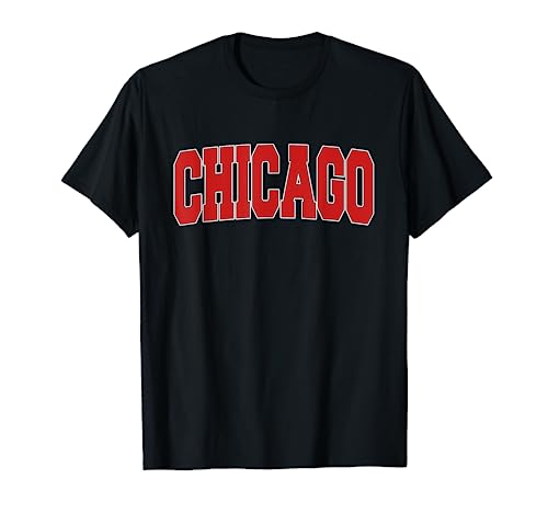 CHICAGO IL ILLINOIS Varsity Style USA Vintage Sports T-Shirt