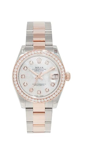 Pre-Owned Rolex Women's 31mm Rose Gold Rolex Datejust Mid Size, Silver/Rose Gold, One Size