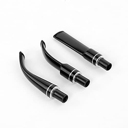 OLD FOX Pipe Stem Replacement Black Bent Saddle Mouthpiece Combination Double Ring Decoration Fit 9mm Carbon Filters BE0042/52/67