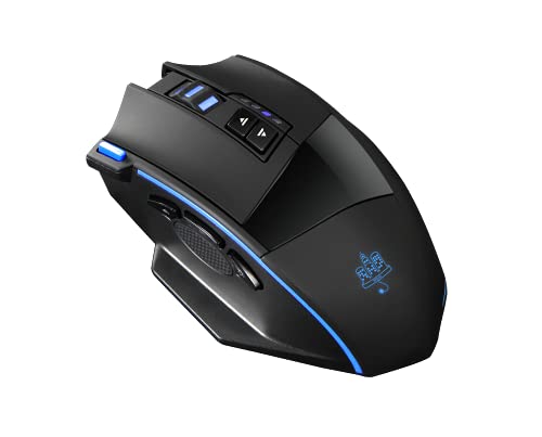 MOJO Silent Dual Mode Wireless Rechargeable Gaming Mouse - Ultra Fast Tournament Level Performance Mouse for PC Gaming w/Adjustable DPI (1000-4800), Custom Software, Macros, and More