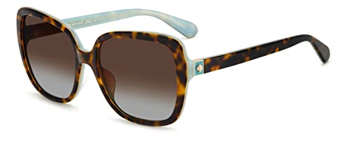 Kate Spade New York Women's Wilhemina/S Square Sunglasses, Havana Multi/Polarized Brown Gradient, 55mm, 18mm