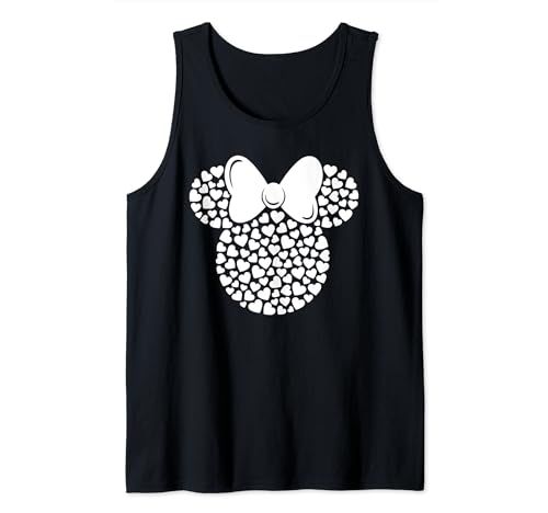 Disney Minnie Mouse Icon Filled with White Hearts Tank Top