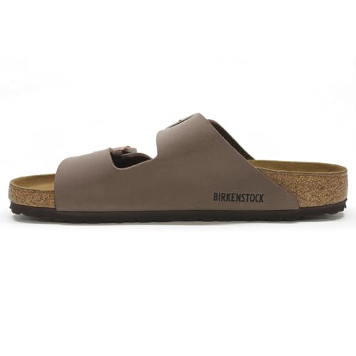 Birkenstock Mens Arizona Leather Open Toe Slip On Slippers, Mocha, Size 11.0