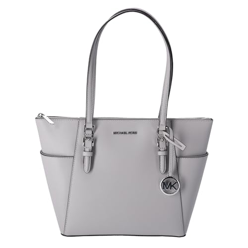 Michael Kors Charlotte Large Top Zip Tote (Pearl Grey/Silver Hardware)