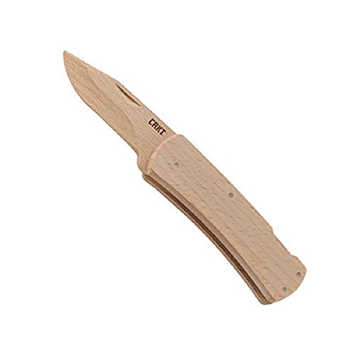 CRKT Nathan's Knife Kit: Wooden Pocket Knife, Drop Point Blade Design with Working Lock Back, Craft Project, Great for Kids 1032, Black